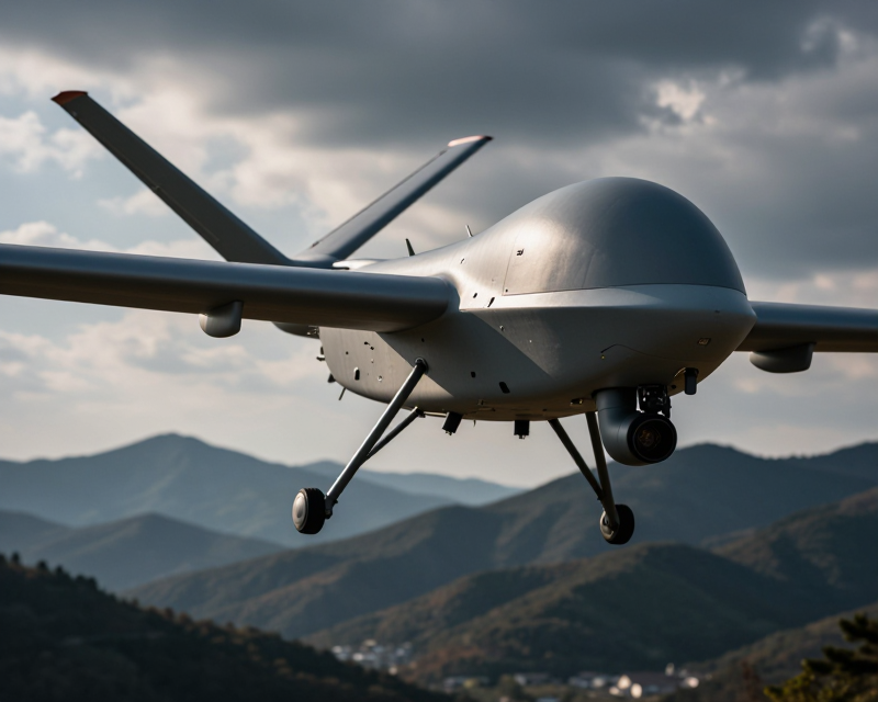 Advanced Military Drone in Flight