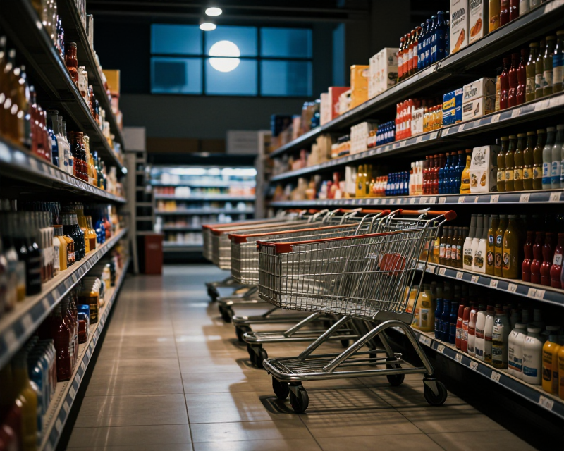 Empty Supermarket Aisle