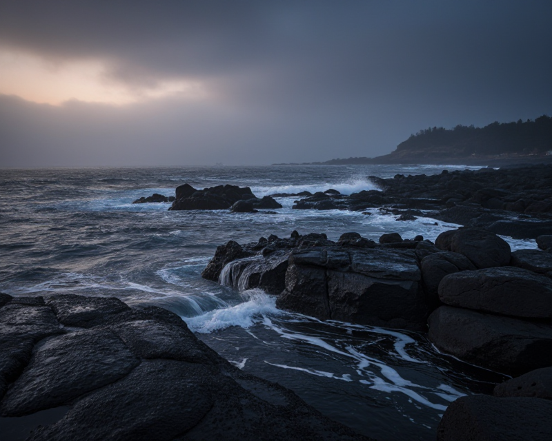 Somber Jeju Coastline