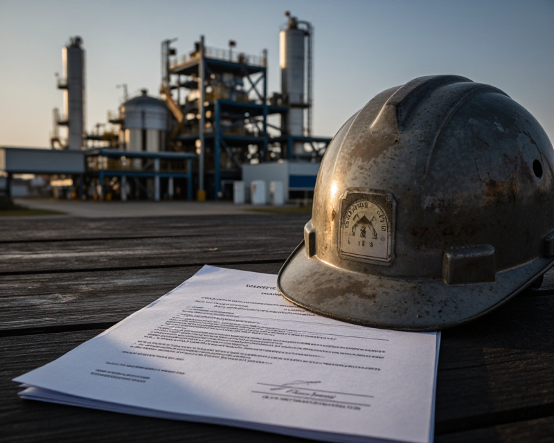 Legal struggle and industrial site atmosphere