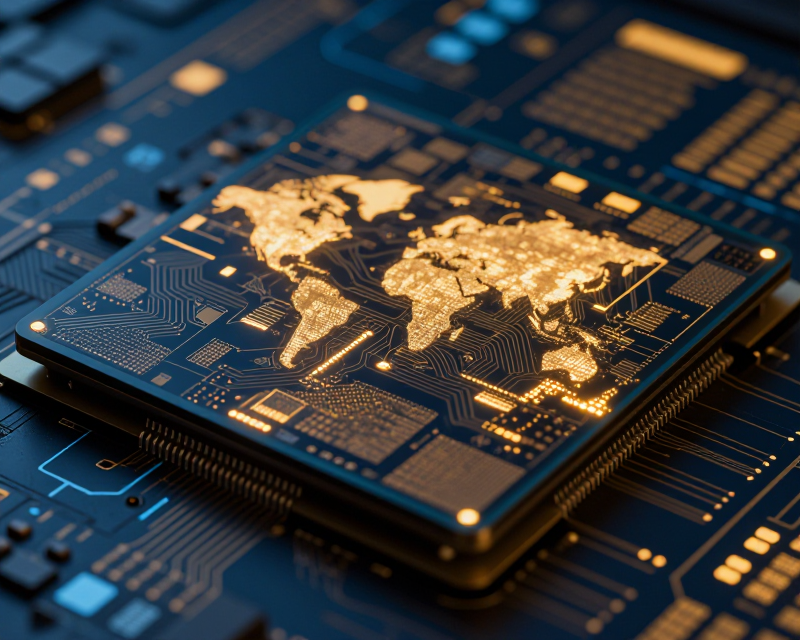 Symbolic representation of semiconductor and global capital