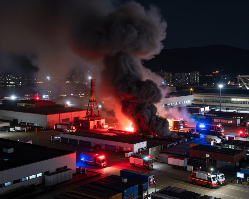Incheon Logistics Center Fire Scene