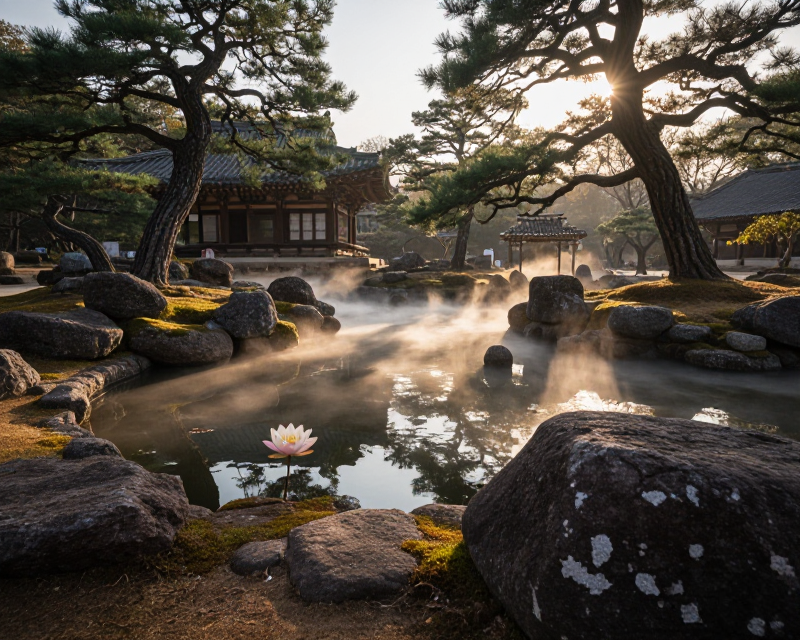 Serene Korean Temple Atmosphere
