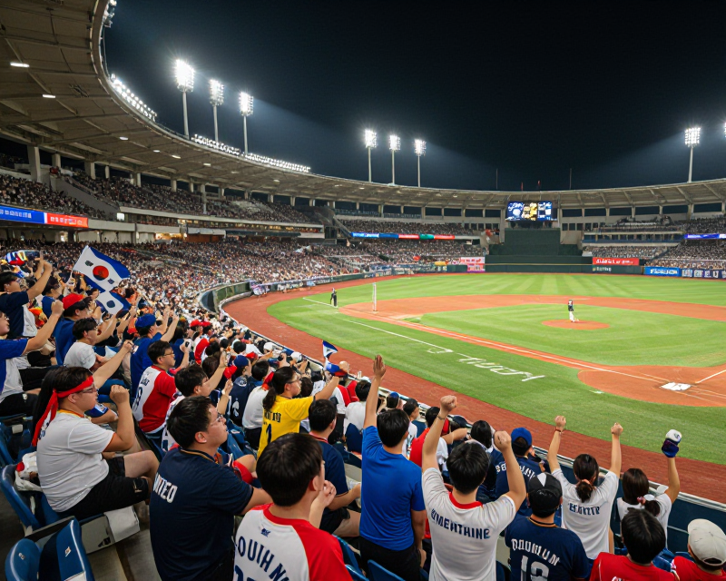 Crowded Korean Baseball Stadium